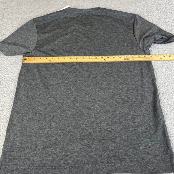 Lands End T-Shirt Mens Medium Dark Grey Crew Neck Lightweight Stretch - Picture 9 of 11